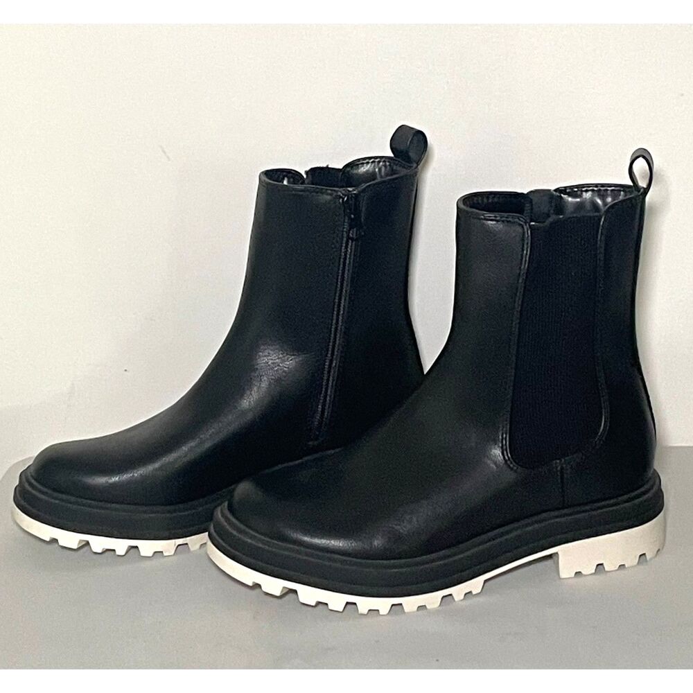 Black Chelsea Lug Sole Ankle Boots Girls Size 4 Art Class Target